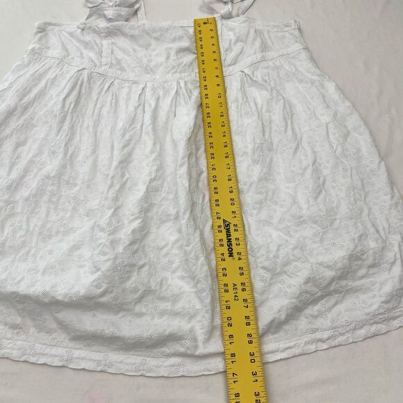 Old Navy Top Womens 3X White Tunic Eyelets Adjustable Strap Pockets Cottagecore - Picture 9 of 10